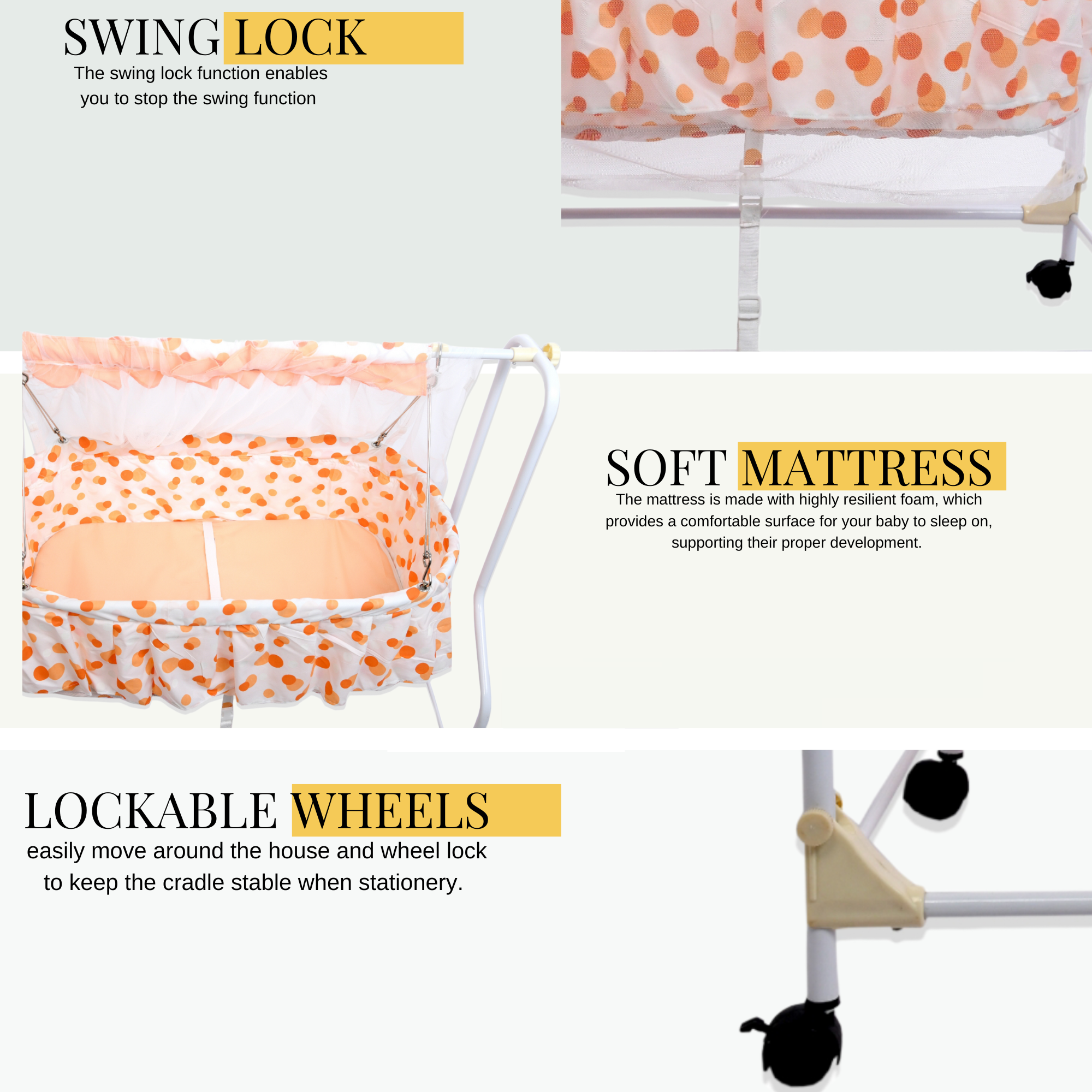 INFANTO Cocoon Baby Cradle | Palna | Jhula | Swing | Uyyala