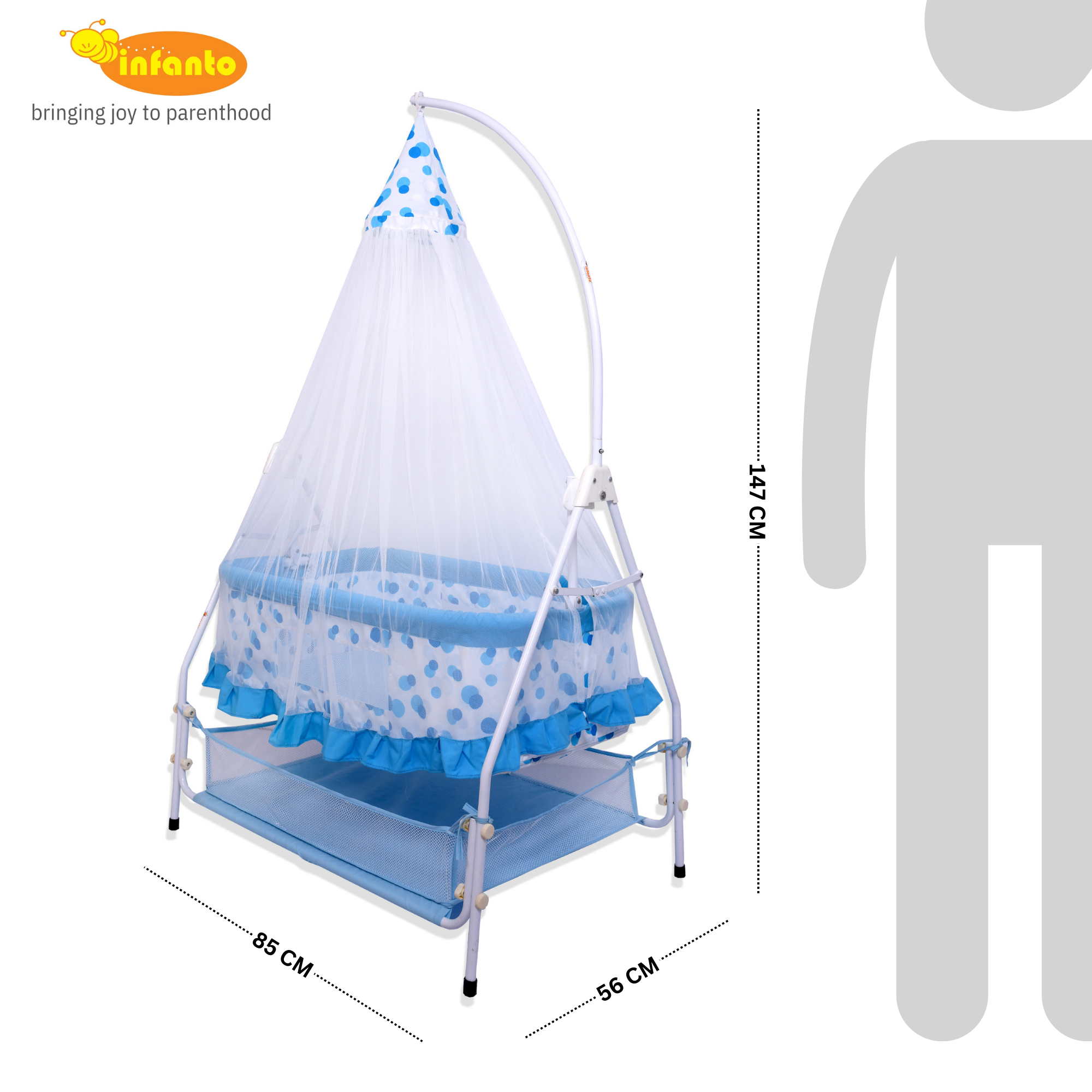 INFANTO Comfy Baby Cradle | Jhula | Palna | Uyyala | Swing-DELUXE