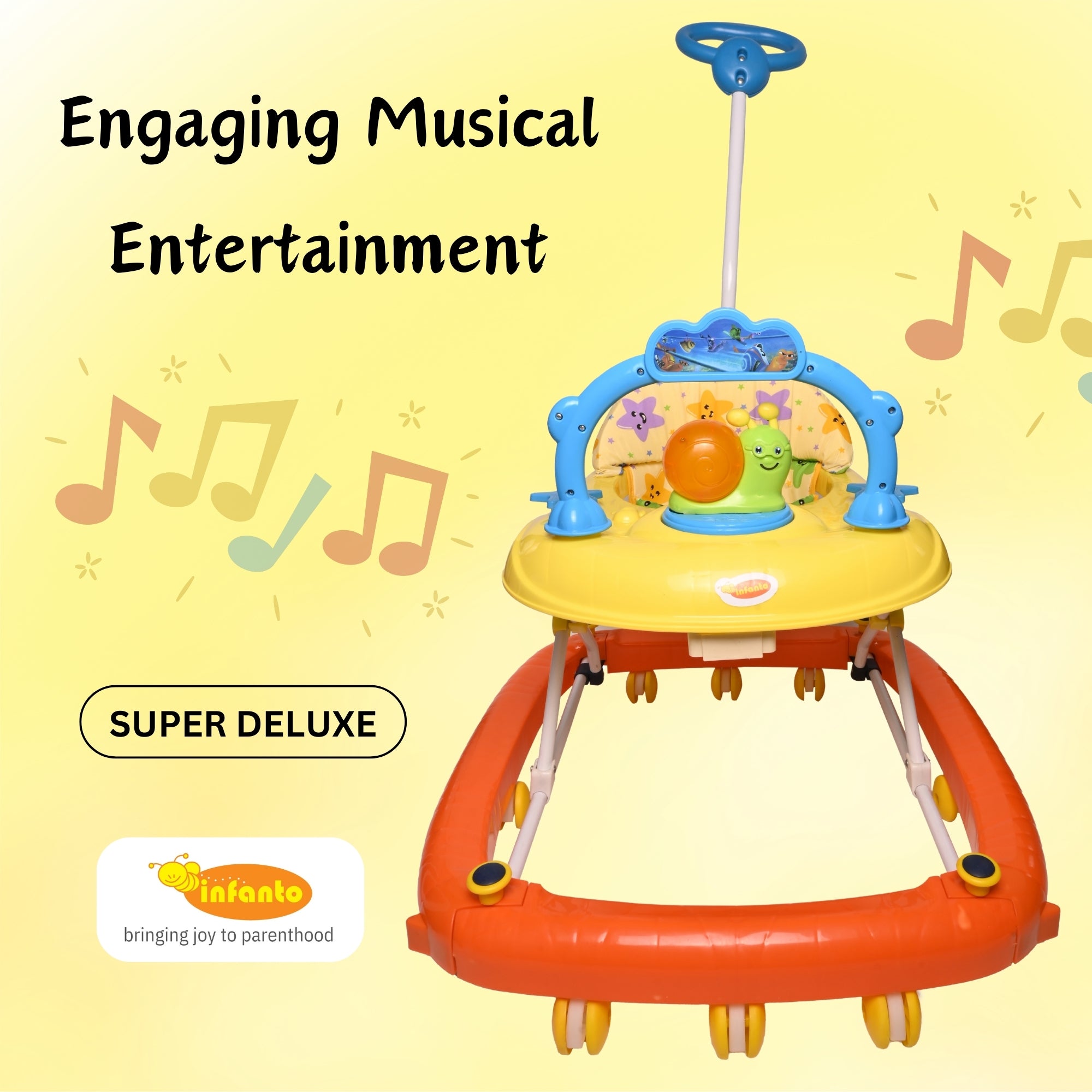 INFANTO Funsteps 2-in-1 Baby Walker & Rocker-Super Deluxe-BW39-SDX
