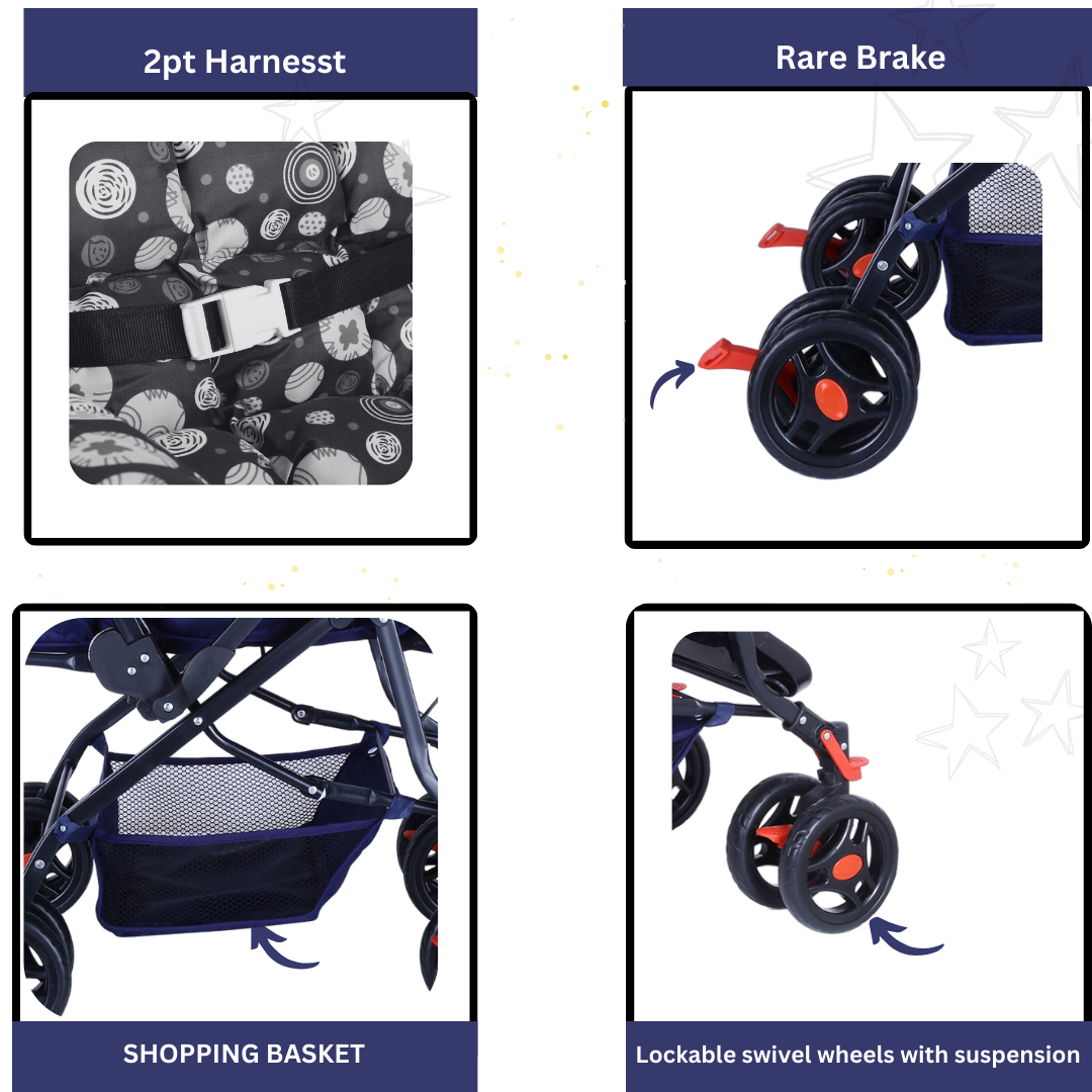 INFANTO Babylove Stroller/Pram for 0-3 Years - The Ultimate in Comfort and Safety