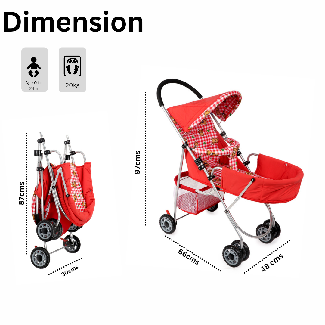 INFANTO Premier Pram/Stroller - Luxurious Baby Pram for kids 0-3 Years - Perfect Baby Girl Boy Gift