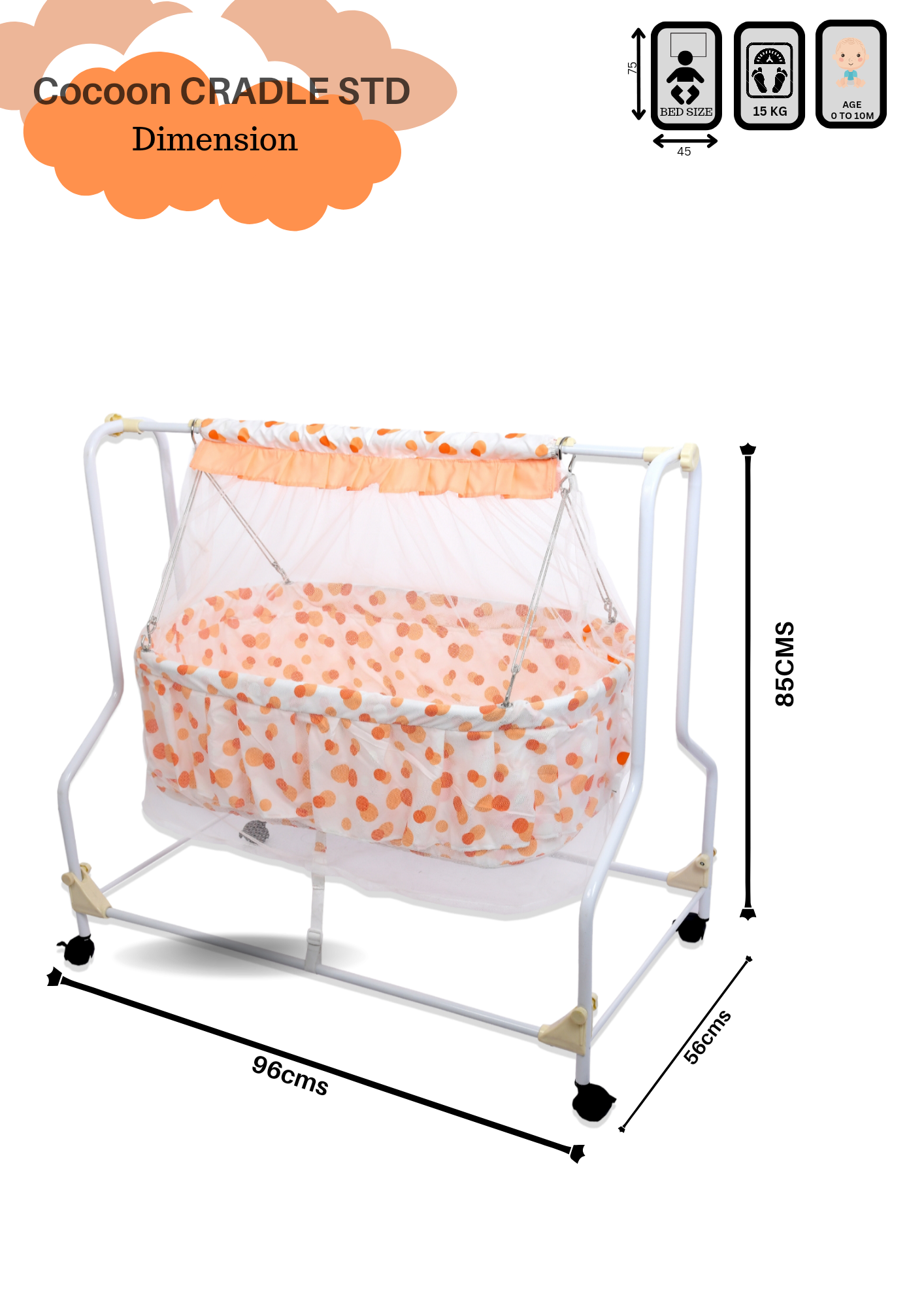 INFANTO Cocoon Baby Cradle | Palna | Jhula | Swing | Uyyala