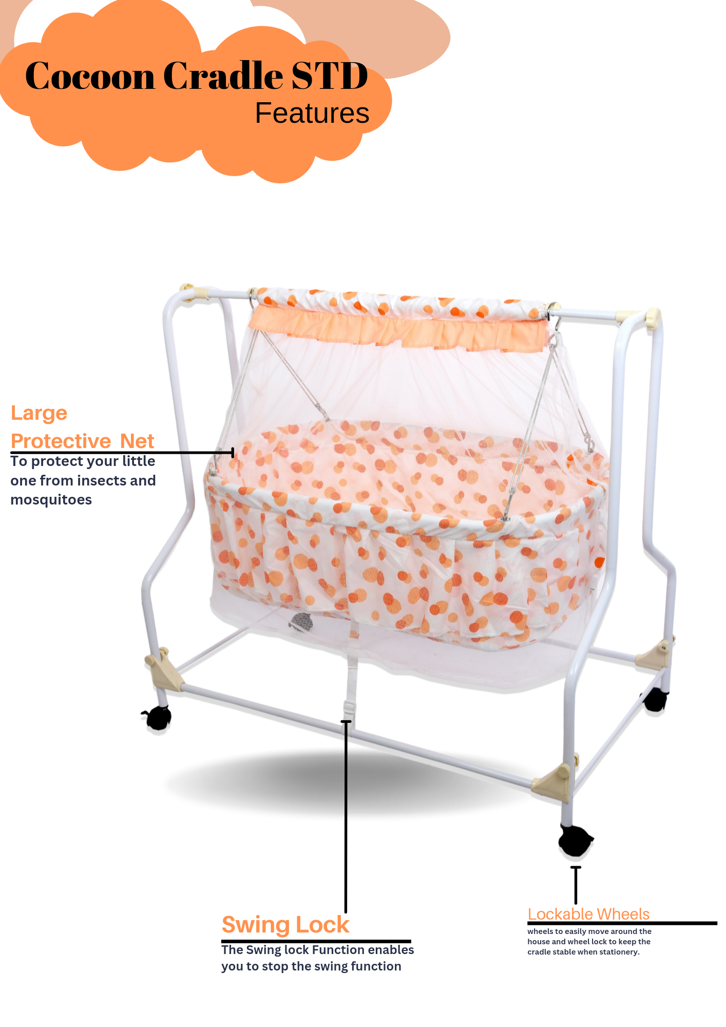 INFANTO Cocoon Baby Cradle | Palna | Jhula | Swing | Uyyala