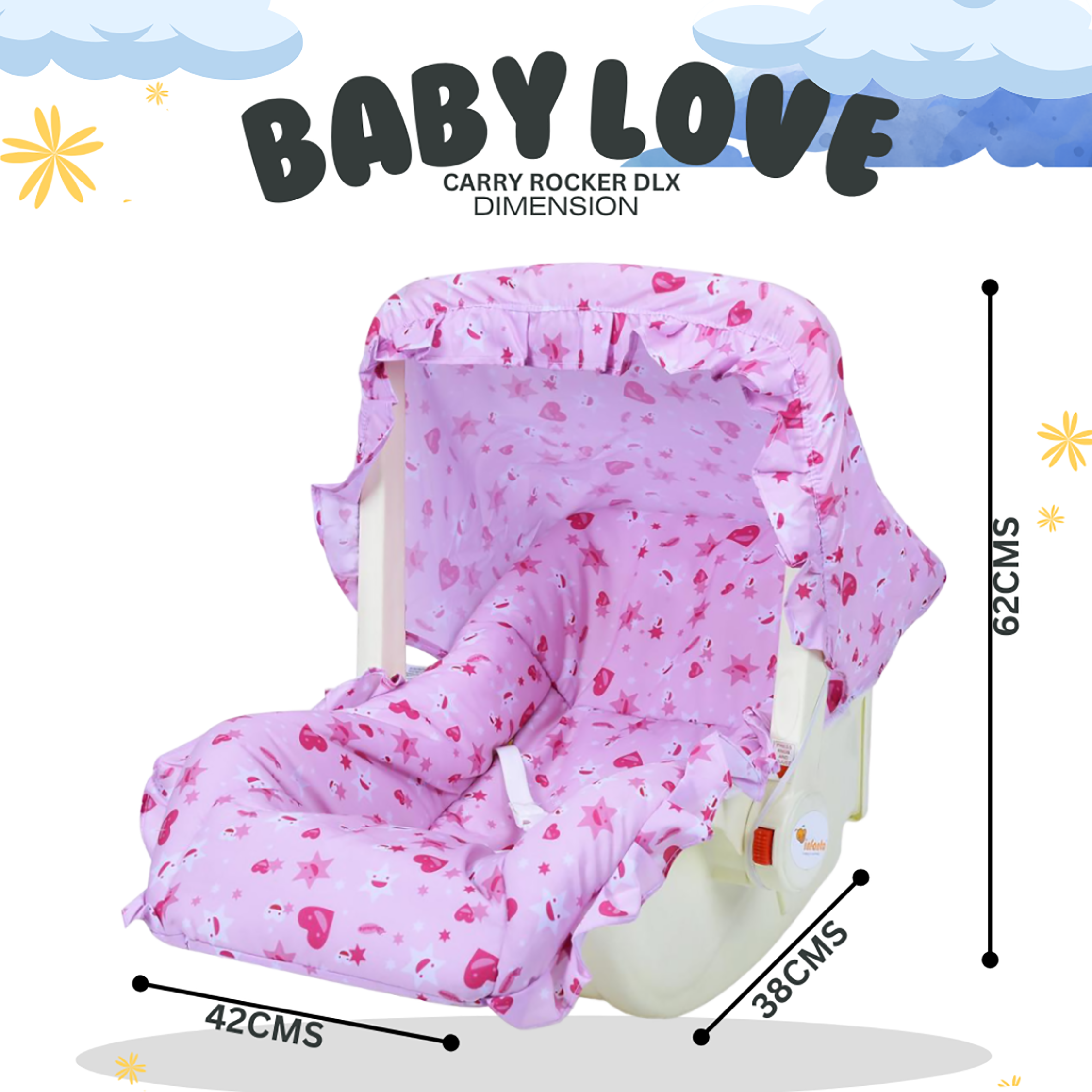 INFANTO Babylove Carry Cot / Carry Rocker - Deluxe-RB45A-DLX