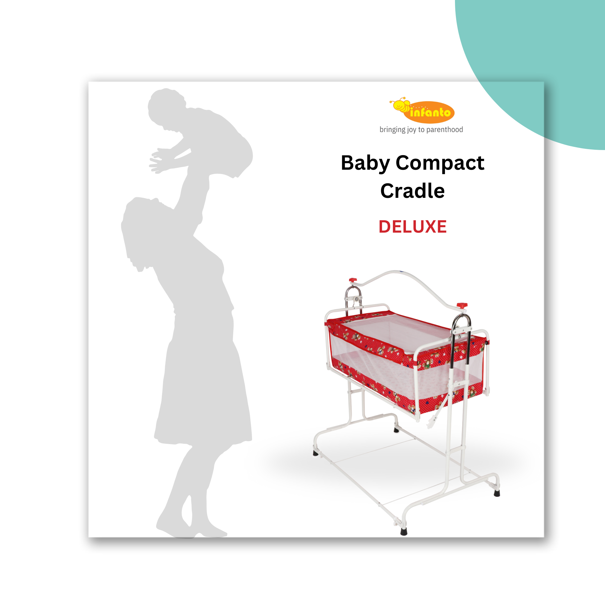 INFANTO Compact Baby Cradle / Palna / Swing / Jhula - DELUXE