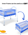 INFANTO Prima 2 in 1 Cradle for Babies | Palna | Jhula - Sturdy Metal Frame
