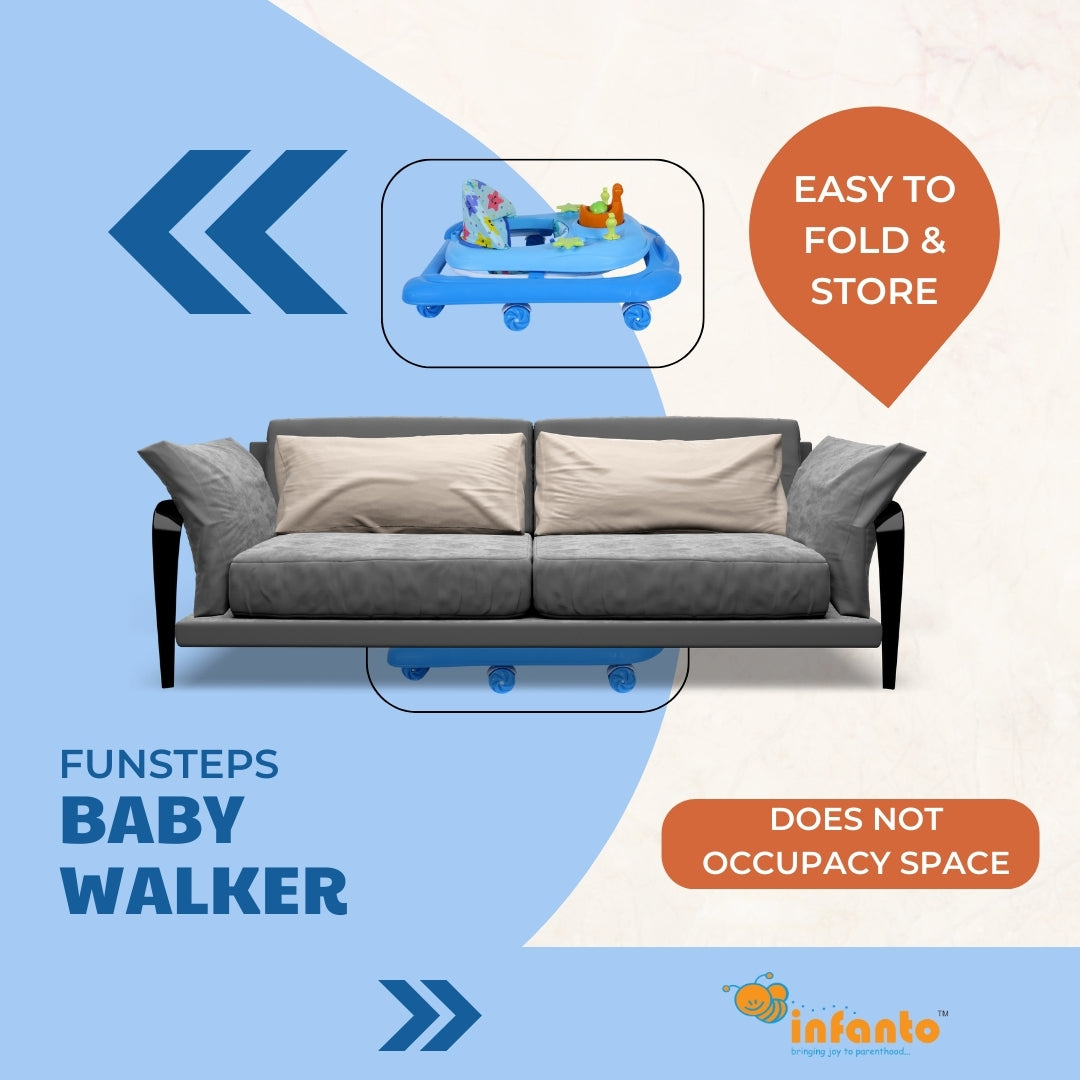 INFANTO Funsteps Baby Walker, 3 Level Height Adjustment-BW38-STD