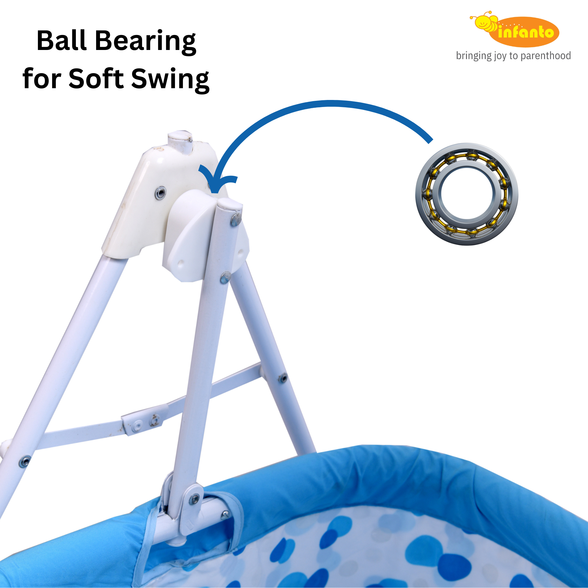 INFANTO Comfy Baby Cradle | Jhula | Palna | Uyyala | Swing-DELUXE