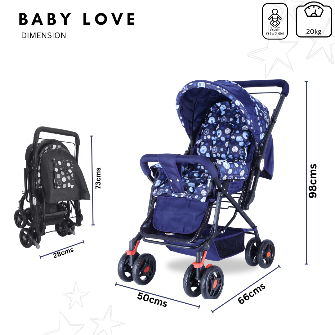 INFANTO Babylove Stroller/Pram for 0-3 Years - The Ultimate in Comfort and Safety