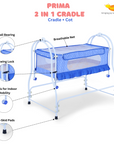 INFANTO Prima 2 in 1 Cradle for Babies | Palna | Jhula - Sturdy Metal Frame