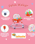 INFANTO Baby Walker | 2-Position Adjustable Height-Deluxe-BW205A-DLX