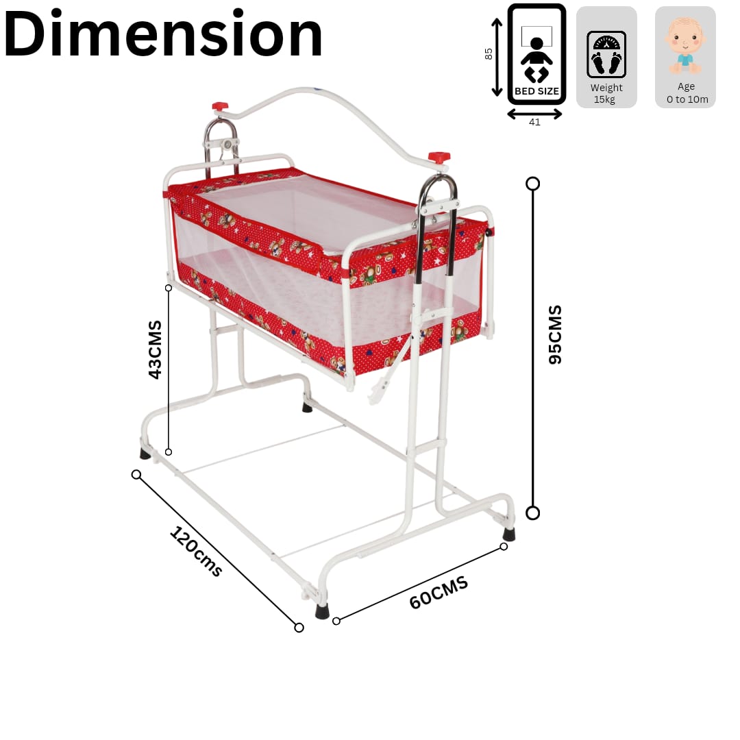 INFANTO Compact Baby Cradle / Palna / Swing / Jhula - DELUXE