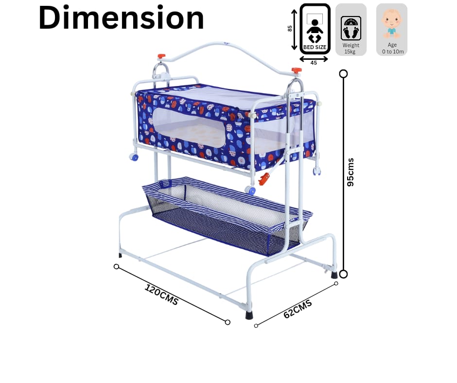 INFANTO Compact Baby Cradle / Palna / Swing / Jhula - SUPER DELUXE
