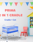INFANTO Prima 2 in 1 Cradle for Babies | Palna | Jhula - Sturdy Metal Frame