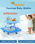 INFANTO Funsteps Baby Walker, 3 Level Height Adjustment-BW38-STD