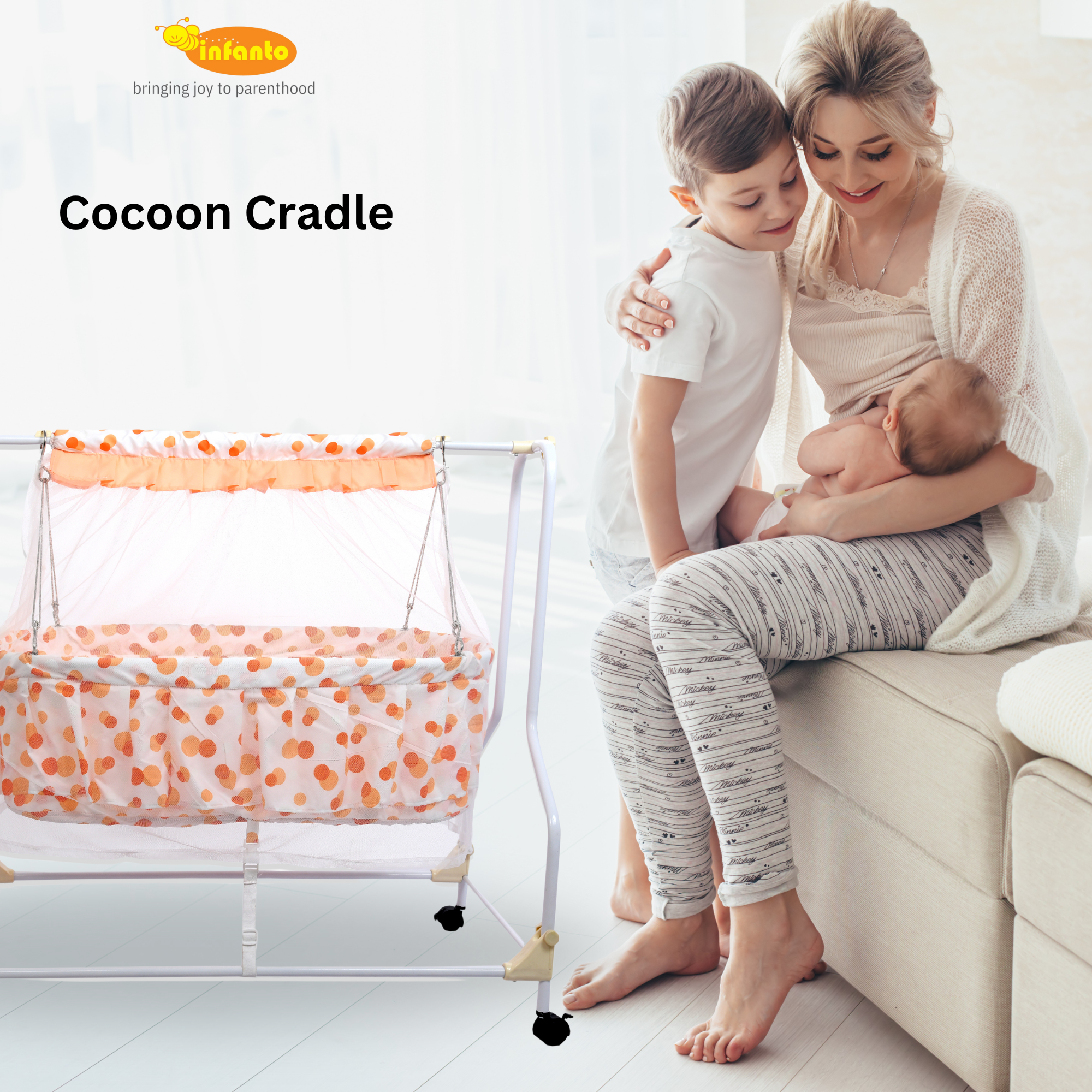 INFANTO Cocoon Baby Cradle | Palna | Jhula | Swing | Uyyala