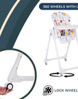 Infanto Adjustable High Chair for Baby | Comfortable Feeding Chair for Baby 6 Months to 36 Months | Foldable & Portable High Chair with Tray | Convertible Baby High Chair for Toddlers & Kids